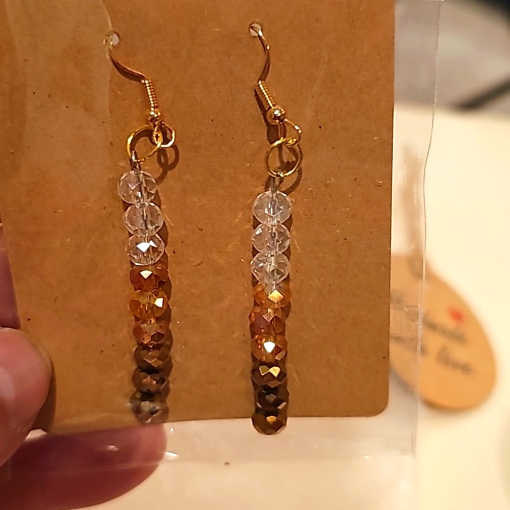 Handmade glass bead earrings - Picture 3 of 4